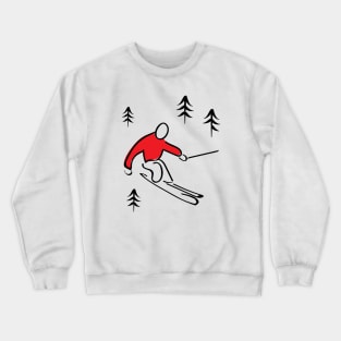 Skier Illustration Crewneck Sweatshirt